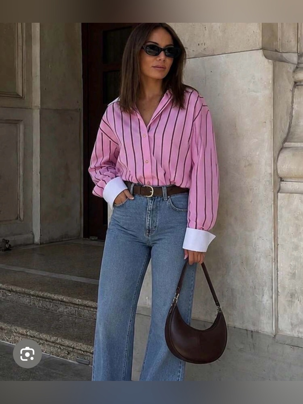 🔥🔥Zara stripe pink button down top